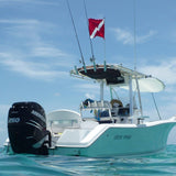 Rod Holder Boat Flag Pole with Dive Flag - Made in the USA