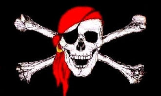 Pirate with Red Bandana Flag 2'x3'